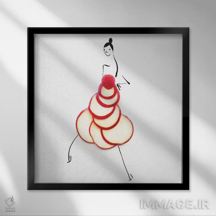 تابلو سیب (سری اول) اثر گرچن روهرز - نمای قابدار مشکی