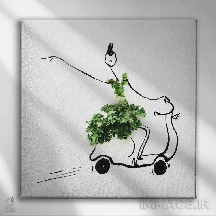 تابلو اسکوتر کلم کیل اثر گرچن روهرز - نمای روبهرو روی دیوار