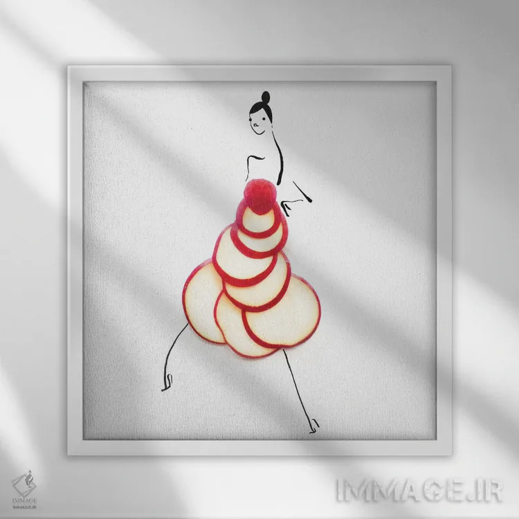 تابلو سیب (سری اول) اثر گرچن روهرز - نمای قابدار سفید