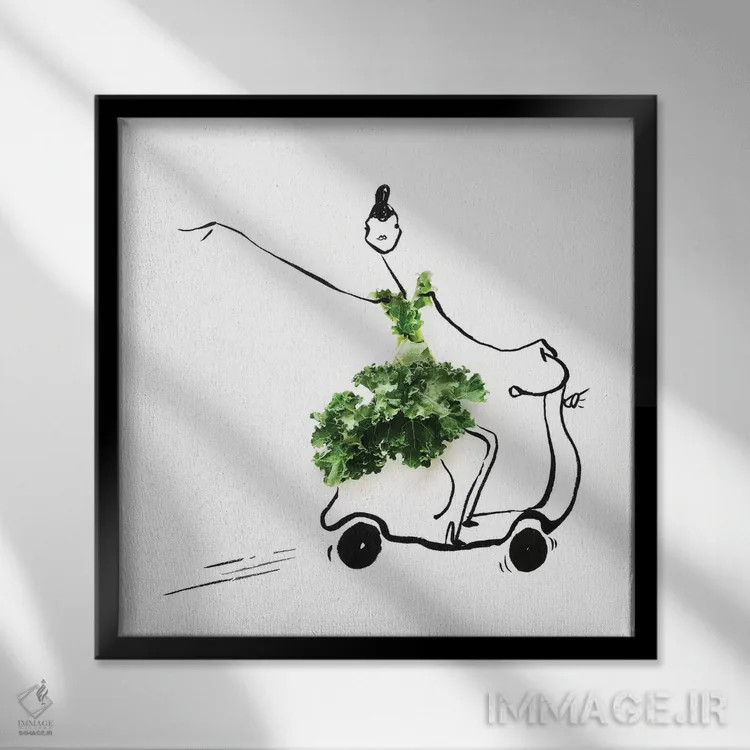 تابلو اسکوتر کلم کیل اثر گرچن روهرز - نمای قابدار مشکی