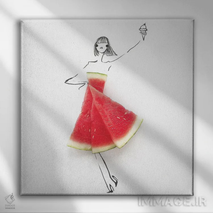 تابلو هندوانه اثر گرچن روهرز - نمای روبهرو روی دیوار