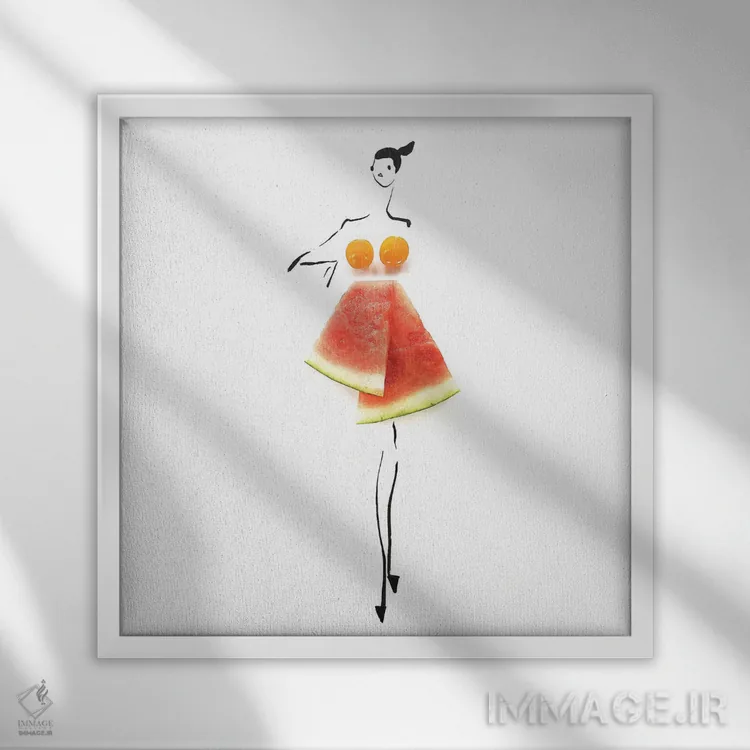 تابلو گوجهملون (هیبرید میوه) اثر گرچن روهرز - نمای قابدار سفید