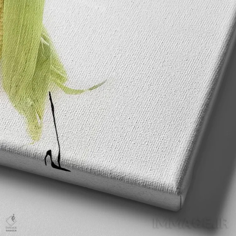 تابلو ذرت زرد اثر گرچن روهرز - نمای نزدیک بافت بوم