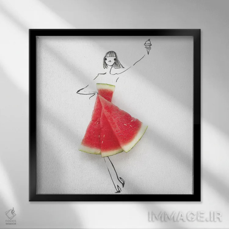 تابلو هندوانه اثر گرچن روهرز - نمای قابدار مشکی