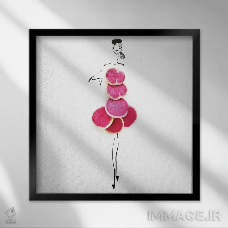 تابلو تربچه هندوانهای اثر گرچن روهرز - نمای قابدار مشکی