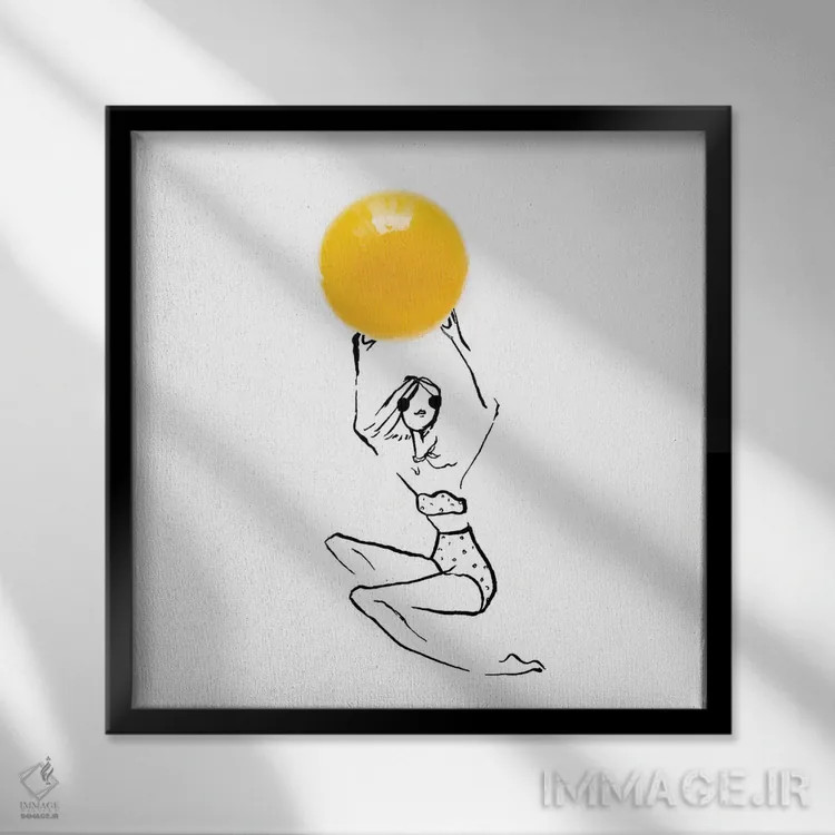 تابلو تخم مرغ زرد اثر گرچن روهرز - نمای قابدار مشکی