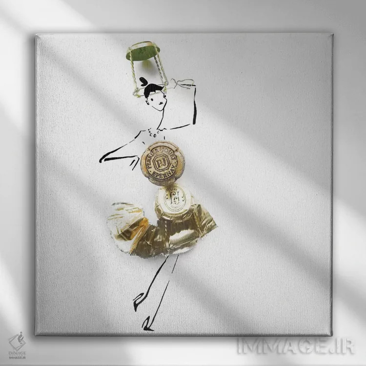 تابلو شامپاین بالا اثر گرچن روهرز - نمای روبهرو روی دیوار