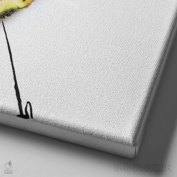 تابلو آناناس زرد اثر گرچن روهرز - نمای نزدیک بافت بوم