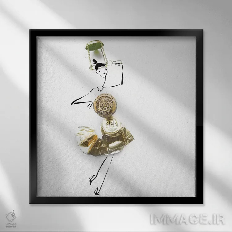 تابلو شامپاین بالا اثر گرچن روهرز - نمای قابدار مشکی