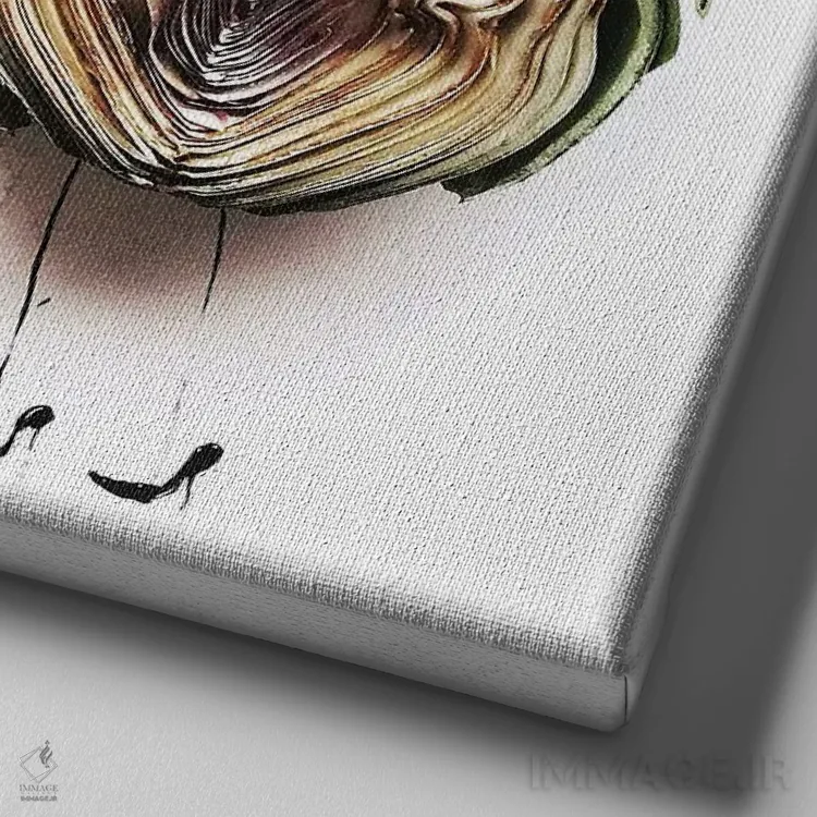 تابلو آرتیشو (کنگر فرنگی) اثر گرچن روهرز - نمای نزدیک بافت بوم