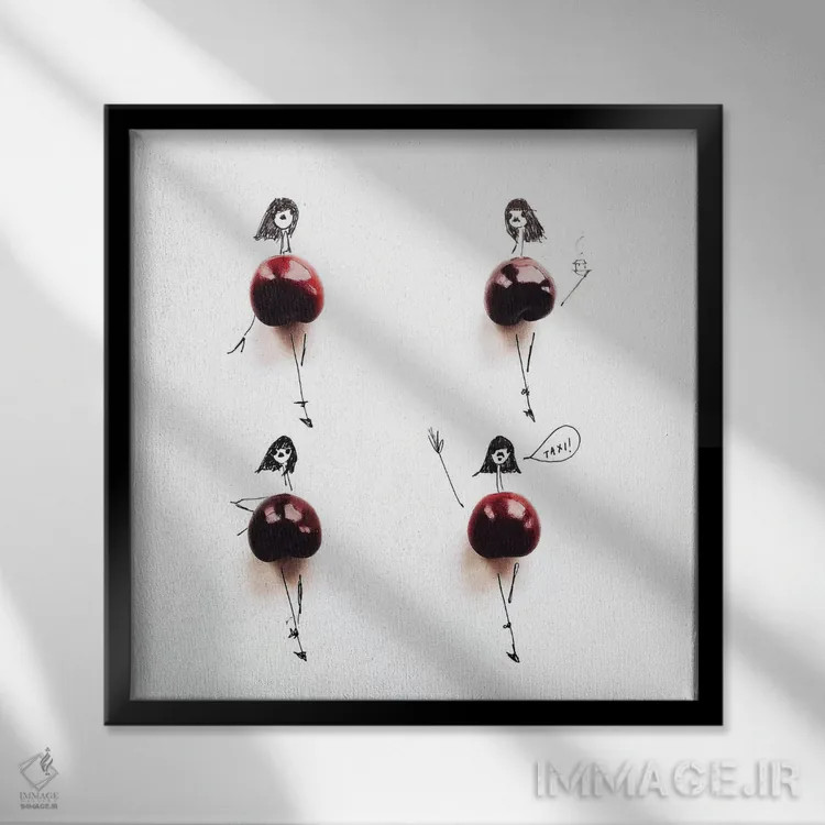 تابلو گیلاس اثر گرچن روهرز - نمای قابدار مشکی