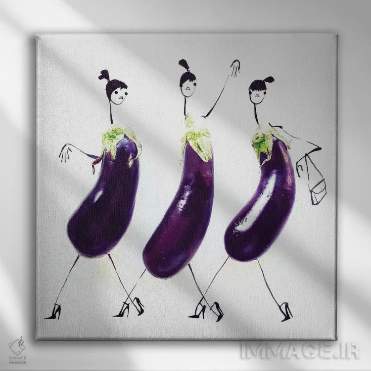 تابلو بادمجان اثر گرچن روهرز - نمای روبهرو روی دیوار
