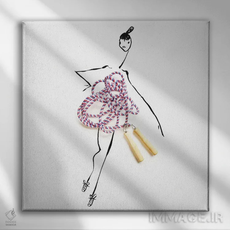 تابلو طناب زدن اثر گرچن روهرز - نمای روبهرو روی دیوار