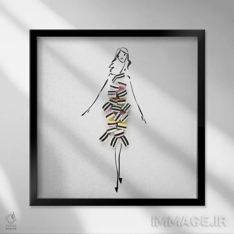 تابلو کاپکیک کشمیری (سری دوم) اثر گرچن روهرز - نمای قابدار مشکی