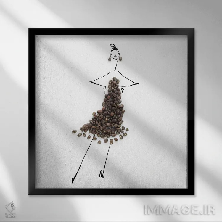 تابلو قهوه (سری اول) اثر گرچن روهرز - نمای قابدار مشکی