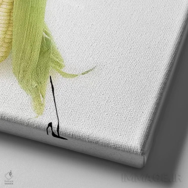 تابلو ذرت اثر گرچن روهرز - نمای نزدیک بافت بوم