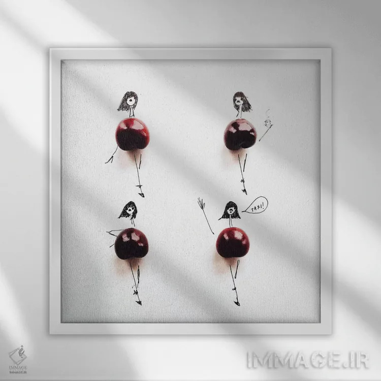 تابلو گیلاس اثر گرچن روهرز - نمای قابدار سفید