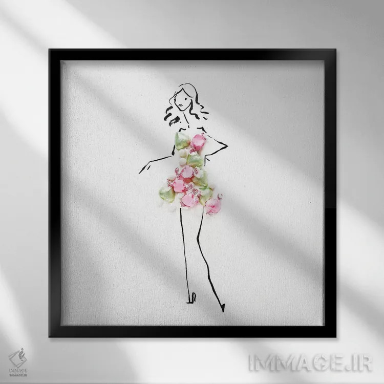 تابلو کاپکیک کشمیری (سری اول) اثر گرچن روهرز - نمای قابدار مشکی