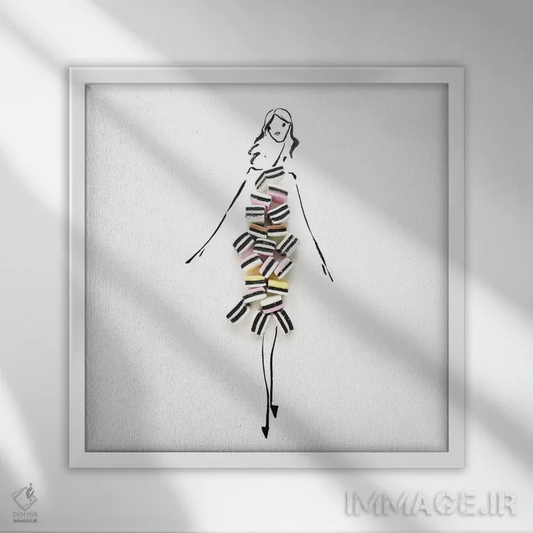 تابلو کاپکیک کشمیری (سری دوم) اثر گرچن روهرز - نمای قابدار سفید