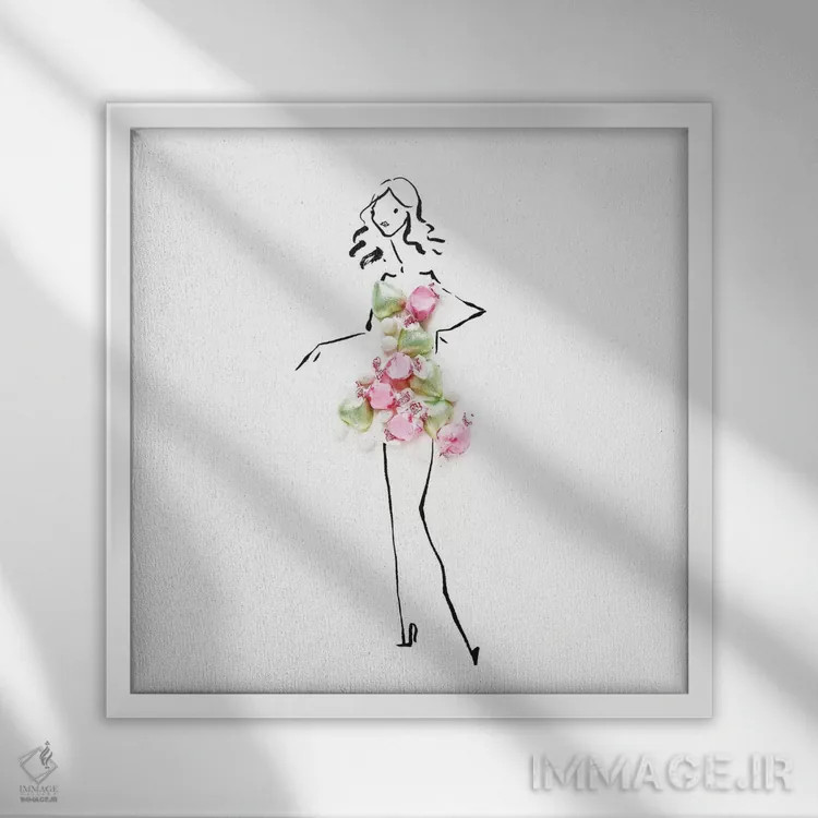 تابلو کاپکیک کشمیری (سری اول) اثر گرچن روهرز - نمای قابدار سفید