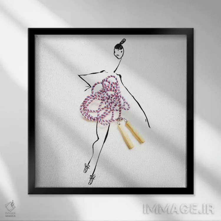 تابلو طناب زدن اثر گرچن روهرز - نمای قابدار مشکی