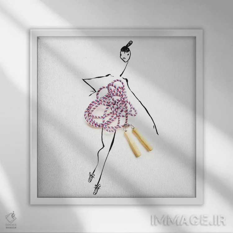 تابلو طناب زدن اثر گرچن روهرز - نمای قابدار سفید