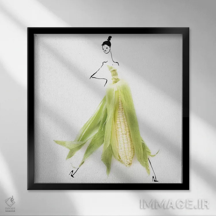 تابلو ذرت اثر گرچن روهرز - نمای قابدار مشکی
