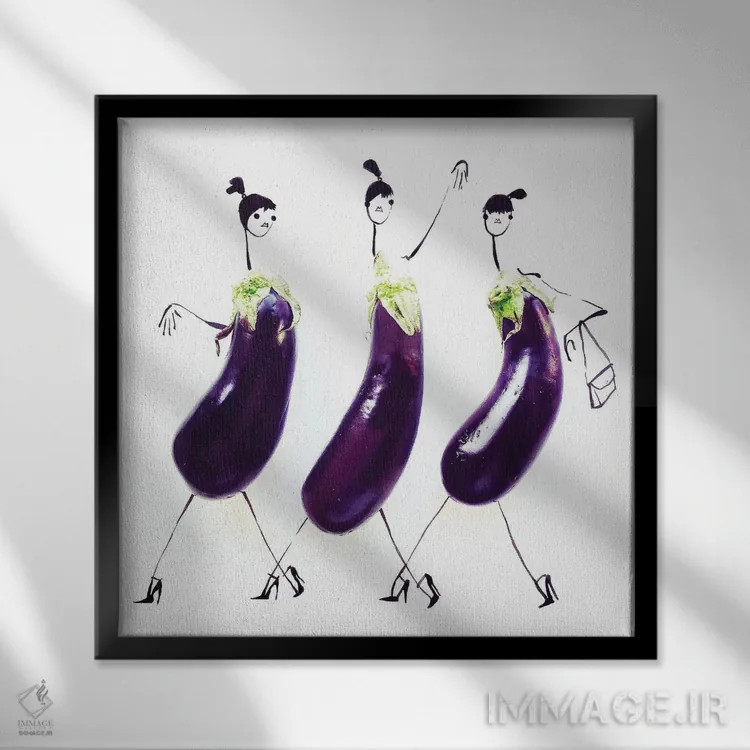 تابلو بادمجان اثر گرچن روهرز - نمای قابدار مشکی