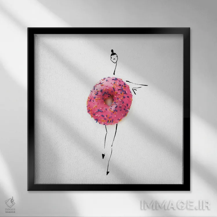 تابلو دونات اثر گرچن روهرز - نمای قابدار مشکی