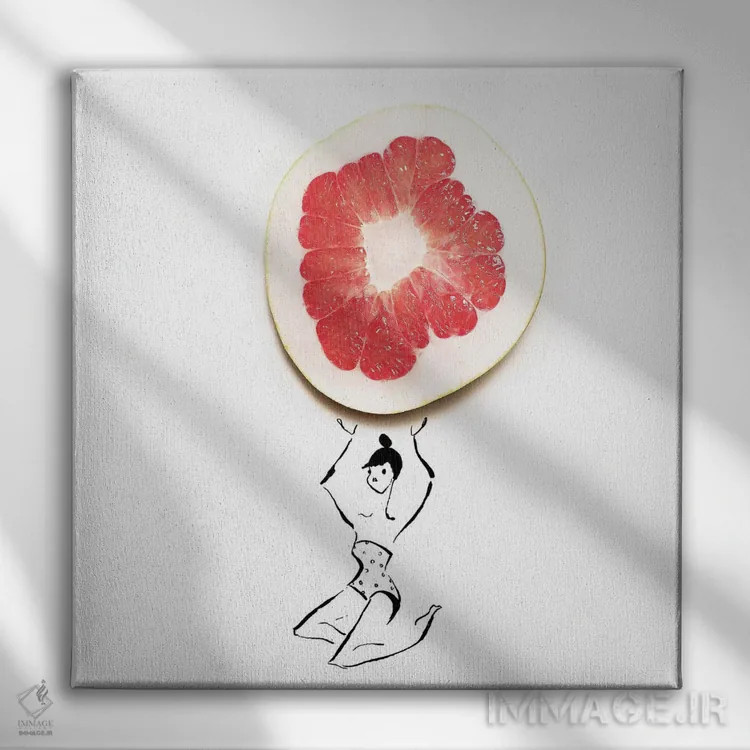 تابلو گریپفروت اثر گرچن روهرز - نمای روبهرو روی دیوار