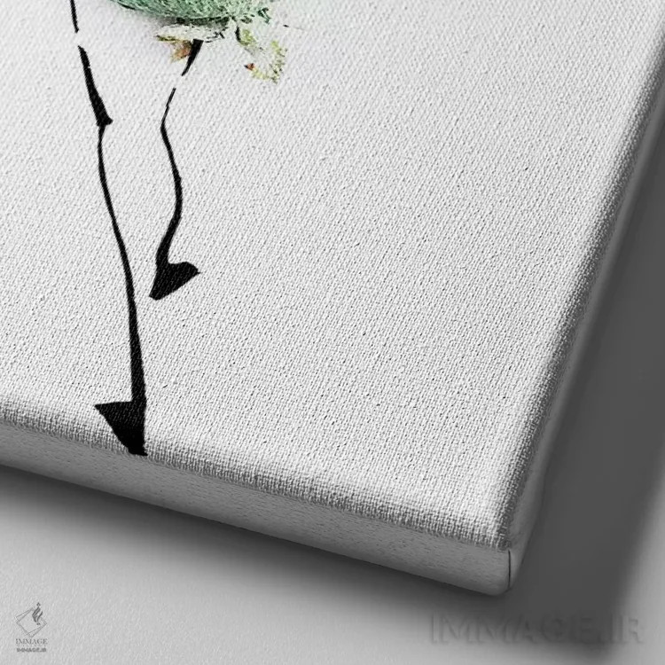 تابلو سبز اثر گرچن روهرز - نمای نزدیک بافت بوم