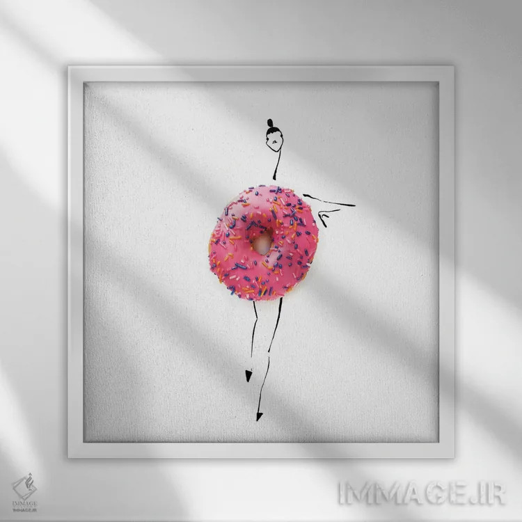 تابلو دونات اثر گرچن روهرز - نمای قابدار سفید