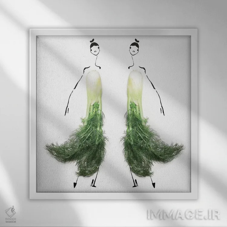 تابلو رازیانه اثر گرچن روهرز - نمای قابدار سفید