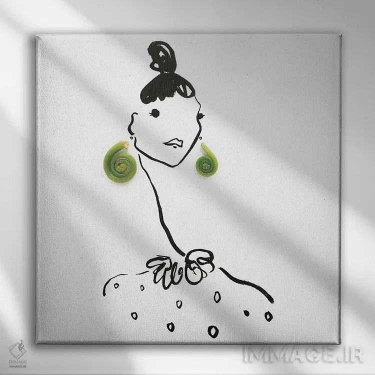 تابلو سرخس فیدلهد سبز اثر گرچن روهرز - نمای روبهرو روی دیوار