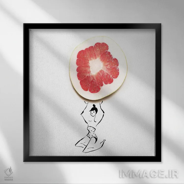 تابلو گریپفروت اثر گرچن روهرز - نمای قابدار مشکی