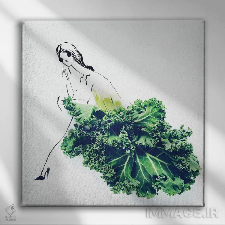 تابلو کلم کیل (سری اول) اثر گرچن روهرز - نمای روبهرو روی دیوار