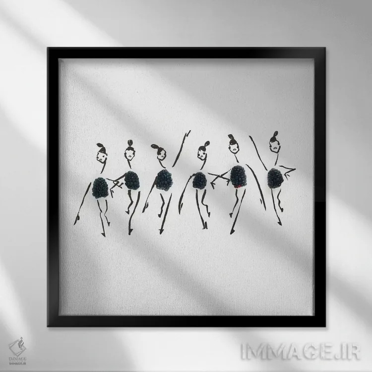 تابلو تمشک اثر گرچن روهرز - نمای قابدار مشکی