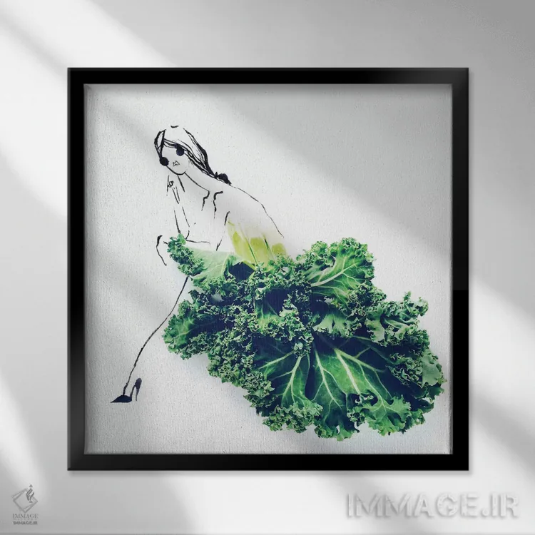 تابلو کلم کیل (سری اول) اثر گرچن روهرز - نمای قابدار مشکی