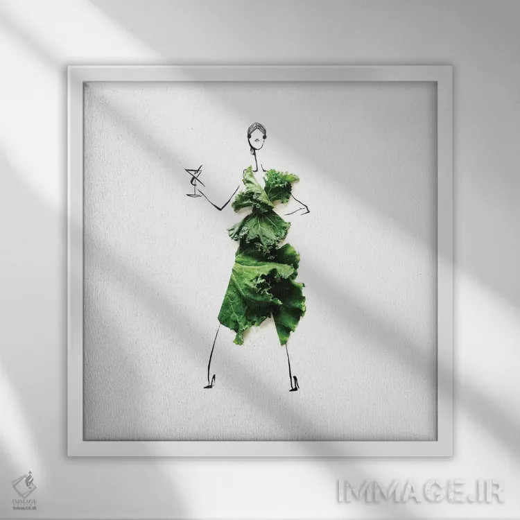 تابلو کلم کیل (سری چهارم) اثر گرچن روهرز - نمای قابدار سفید