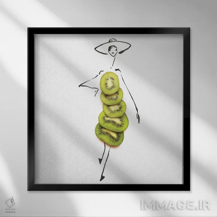 تابلو کیوی اثر گرچن روهرز - نمای قابدار مشکی