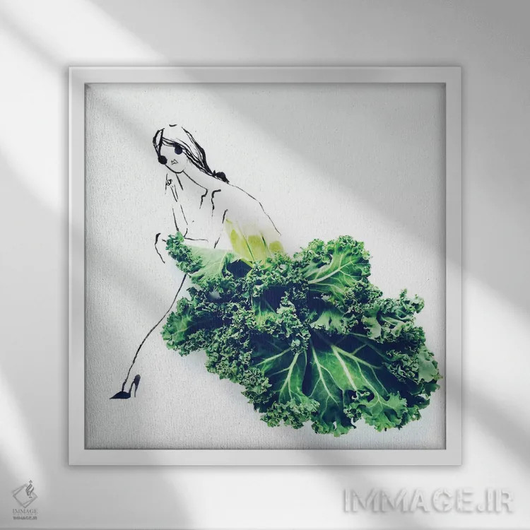 تابلو کلم کیل (سری اول) اثر گرچن روهرز - نمای قابدار سفید