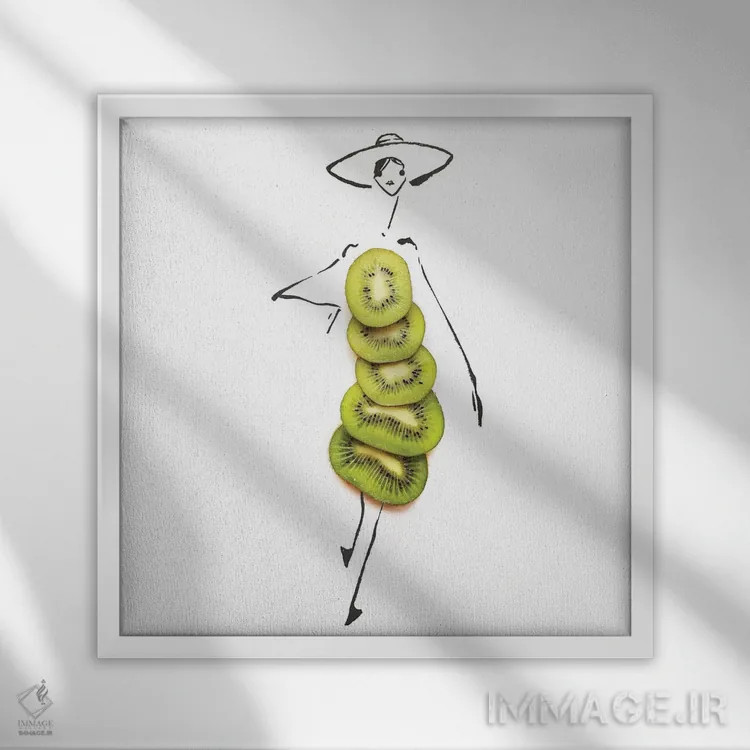 تابلو کیوی اثر گرچن روهرز - نمای قابدار سفید