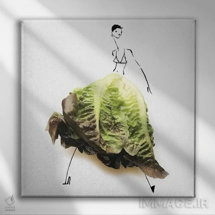 تابلو کاهو (سری اول) اثر گرچن روهرز - نمای روبهرو روی دیوار