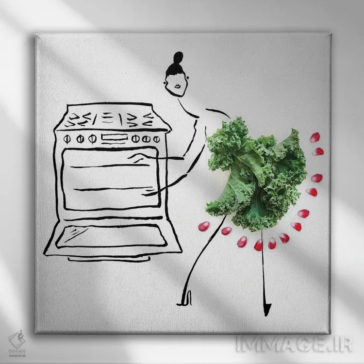 تابلو کلم کیل (سری دوم) اثر گرچن روهرز - نمای روبهرو روی دیوار