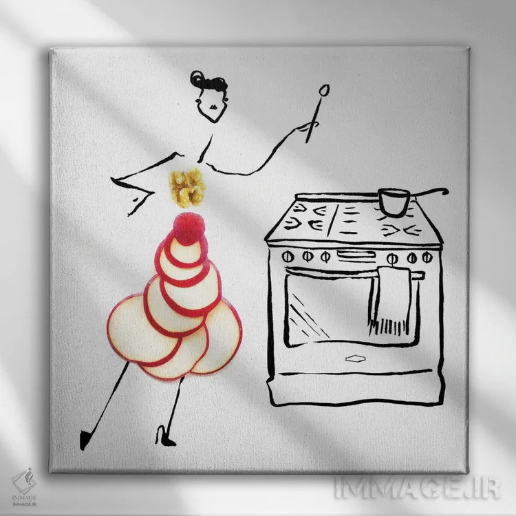 تابلو سیب (سری دوم) اثر گرچن روهرز - نمای روبهرو روی دیوار