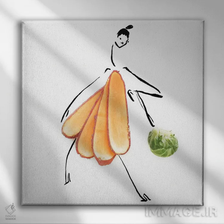 تابلو سیبزمینی شیرین اثر گرچن روهرز - نمای روبهرو روی دیوار