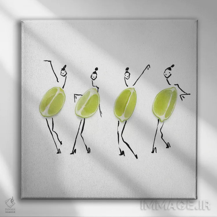 تابلو لیمو ترش سبز اثر گرچن روهرز - نمای روبهرو روی دیوار