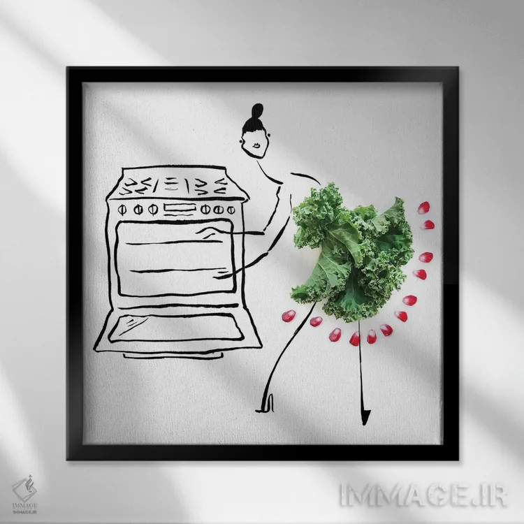 تابلو کلم کیل (سری دوم) اثر گرچن روهرز - نمای قابدار مشکی