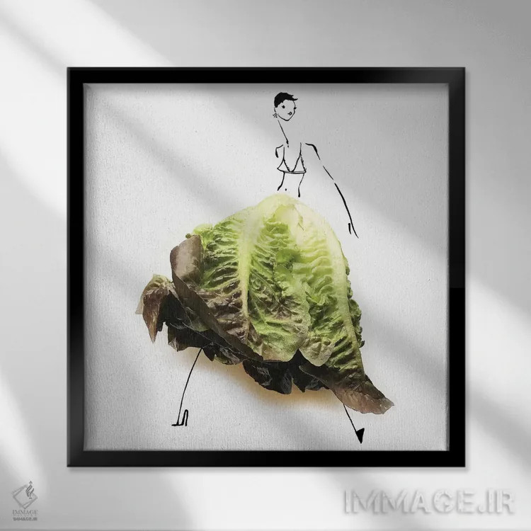 تابلو کاهو (سری اول) اثر گرچن روهرز - نمای قابدار مشکی