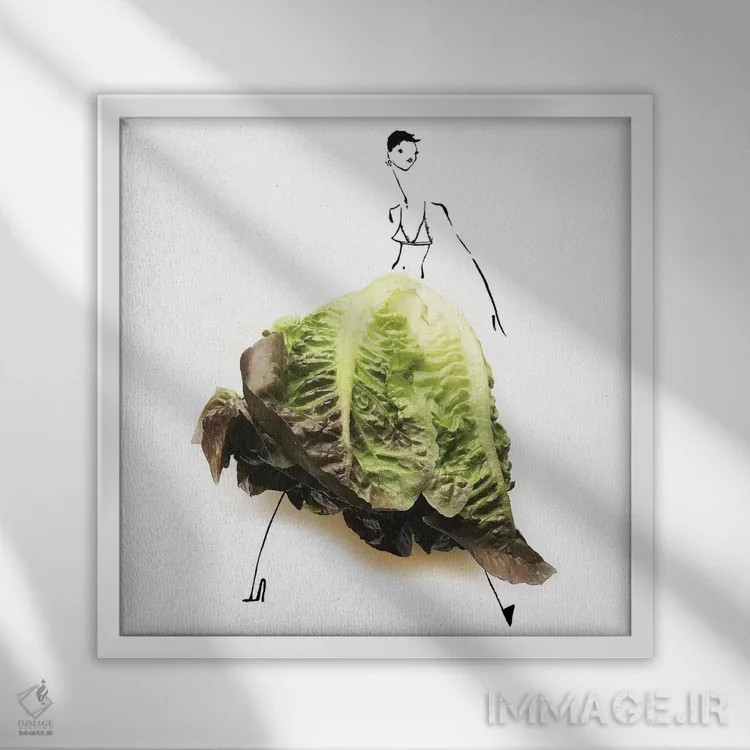 تابلو کاهو (سری اول) اثر گرچن روهرز - نمای قابدار سفید